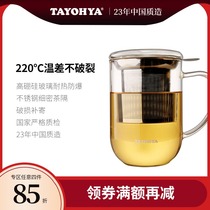 Multi-house glass teacup with tea water separation Home office with lid heat-resistant High Borosilicate tea cup