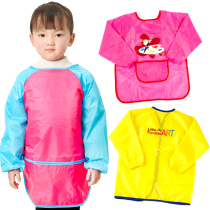 Childrens plastic apron Apron Big Code Kindergarten Fine Kindergarten Fine Art Drawing Wearing Hood Clothing Dining Around Pocket Doodle Waterproof Material