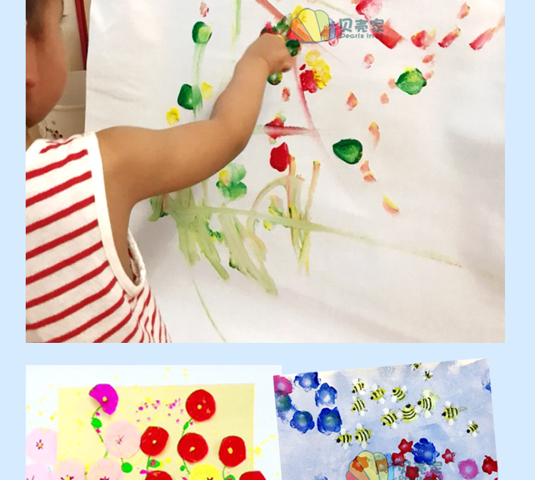 圆形海绵画刷印章儿童绘画海绵刷幼儿园diy美劳早教颜料涂鸦