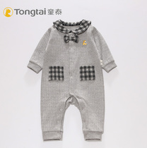 Tong Tai new spring and autumn fashion lapel clam cloak clothed jumpsuit baby cotton lapel clam suit 0623