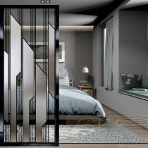 Modern simple art glass screen bedroom partition wall decoration double-sided light transmission entry porch small apartment light luxury