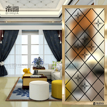 Art glass screen partition living room shoe cabinet kitchen entrance background wall modern frosted transparent simple European style grid