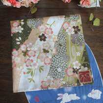 3 Gray Bean Green mail and wind wind Lu Fu cotton male handkerchief female handkerchief student childrens birthday gift wrist scarf 35