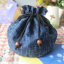 Japanese style cherry blossom double drawstring corset pocket lunch box bag cotton fabric homemade handmade fabric storage bag