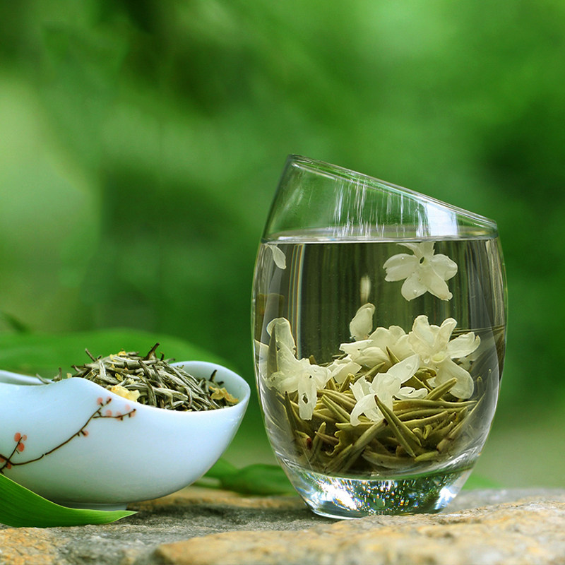 100g碧潭级炒花飘雪特级兰雪浓香茉莉花茶叶四川茶盒装2017年新茶