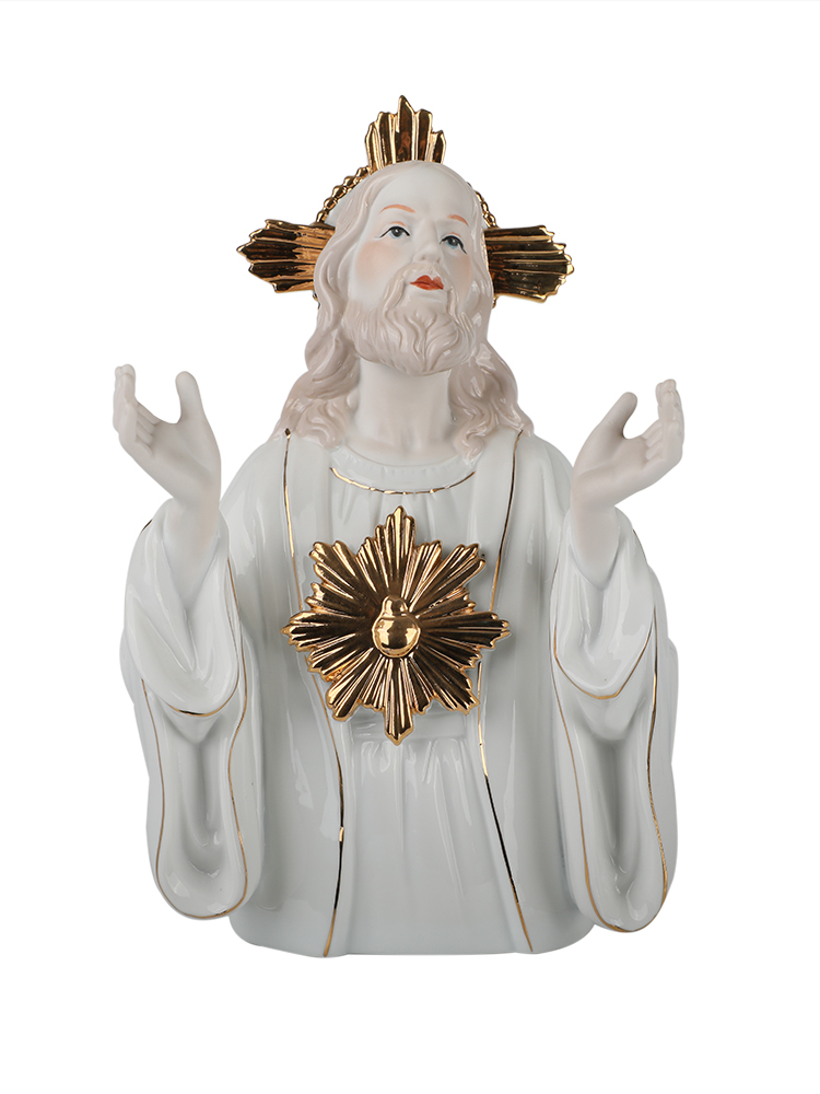 基督教天主教圣像圣物圣母耶稣玛利亚教堂家庭雕像陶瓷礼饰品摆件