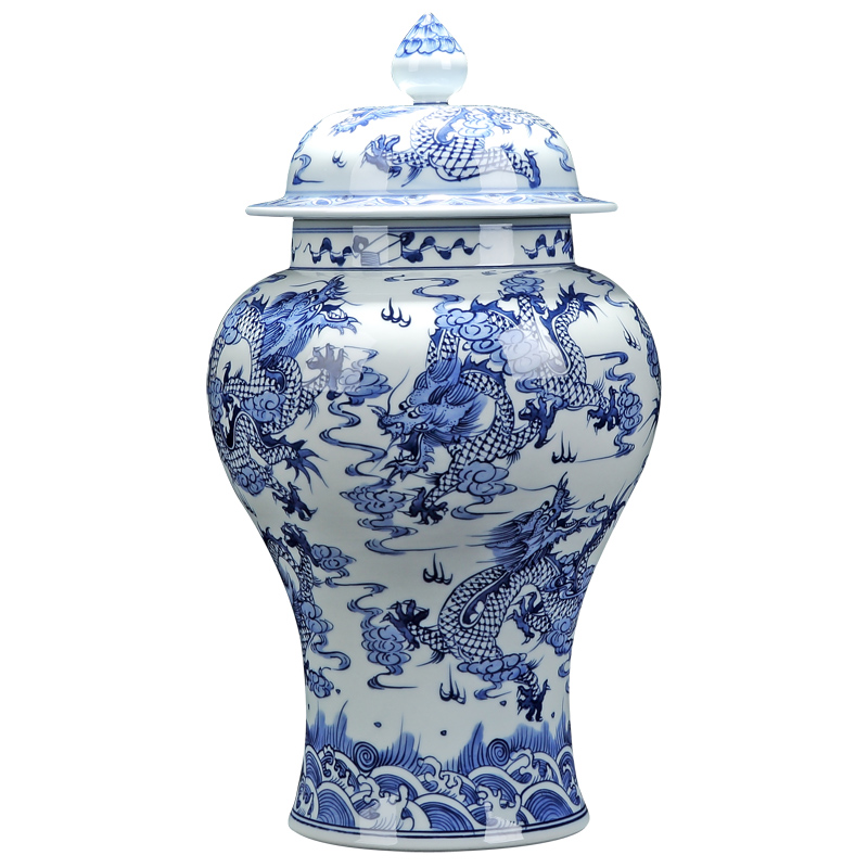 Jingdezhen hand blue and white porcelain vase imitation the qing emperor kangxi heavy industry general collection tea pot, Kowloon