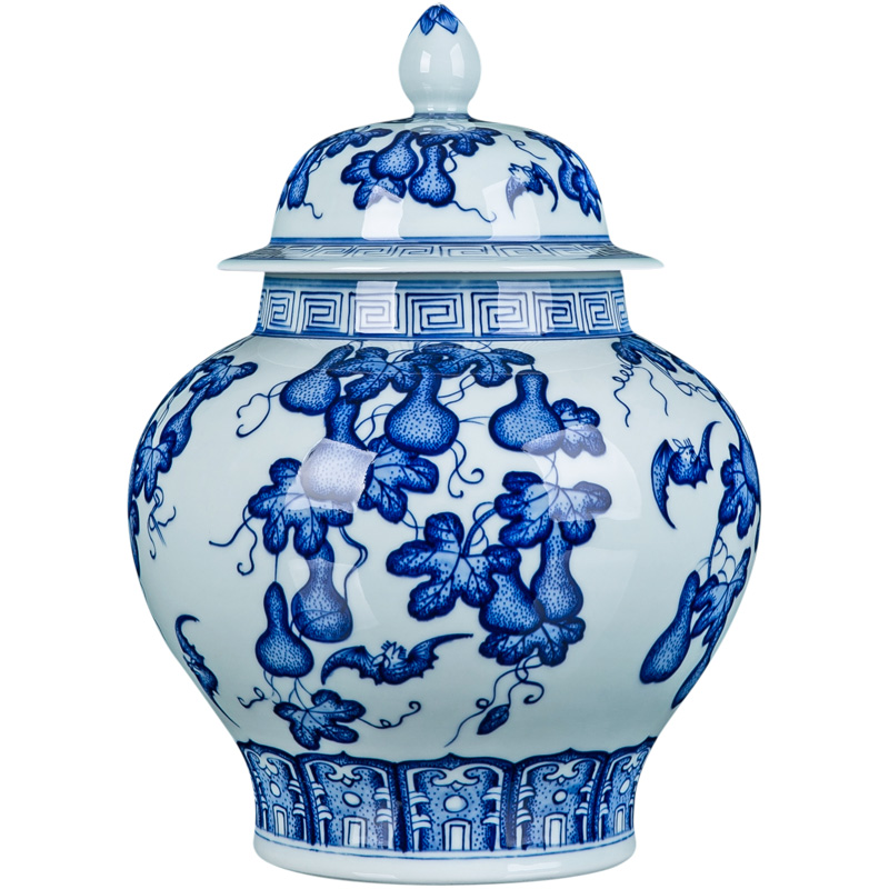 The General hand made blue and white porcelain jar furnishing articles household act the role ofing is tasted sitting room adornment of jingdezhen ceramic tea pot storage jar