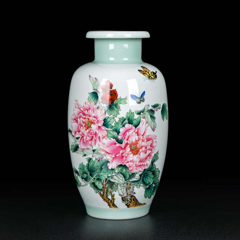 Ceramic vases, flower arrangement table decorations furnishing articles desks bottles of sitting room furniture Chinese hand made enamel vase