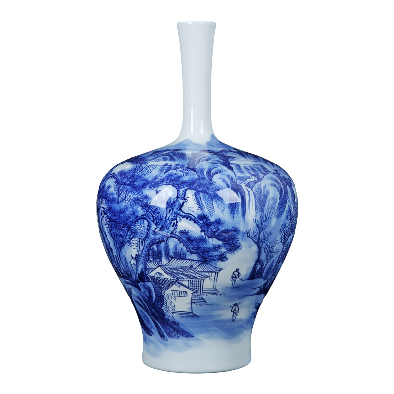 Jingdezhen porcelain hand - made porcelain vase furnishing articles sitting room adornment study archaize porcelain wind expression flat belly bottle