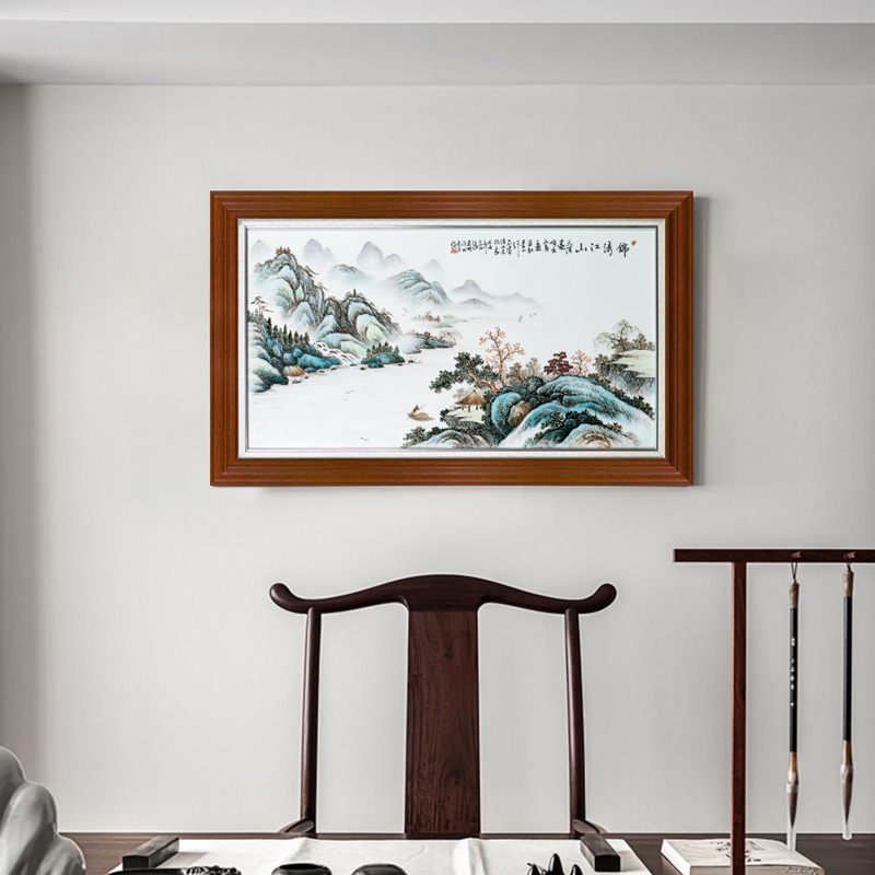 Jingdezhen ceramic porcelain plate painting of modern Chinese style adornment manual coloured drawing or pattern and the living room sofa setting wall hangs a picture