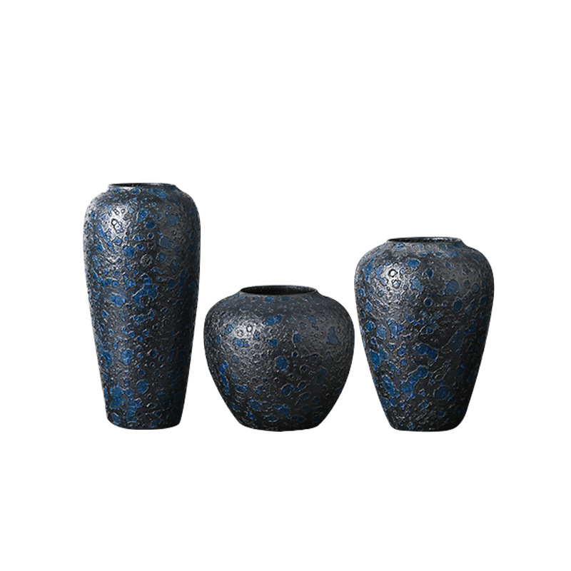 Jingdezhen ceramic vases, pottery blue mercifully retro classic flower arrangement home sitting room adornment is placed