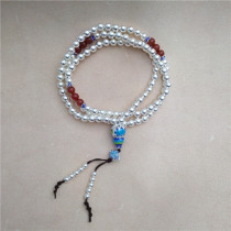 New silver jewelry night Pearl 108 beads color chain enamel sweater chain gourd ball chain bracelet foot silver 990