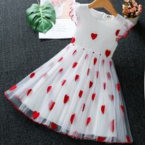 Girls Princess dress summer 2021 new childrens foreign car dress little girl Summer baby puffy gauze dress