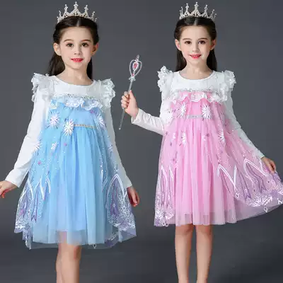 Frozen Aisha Princess Dress Girl Long Sleeve Dress Autumn Dress Children Baby Aisha Pie Skirt Autumn