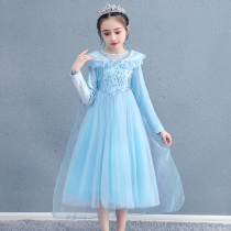 Frozen Aisha Princess Dress Girl Aisha Genuine Dress Autumn Dress Childrens Dress Spring and Autumn Childrens Clothing