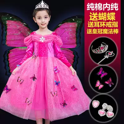 Frozen Princess Dress Girls Red Spring and Autumn dress Western style skirt Halloween Children Cinderella dress