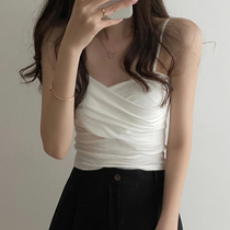 White Harness Vest Woman Inner Hitch Bottom Jersey 2022 New Summer Net Red Beauty Strap Chest Cushion Jacket Outside Wearing Tide