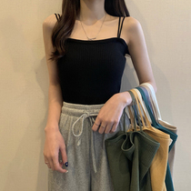 Black Knit Small Harnesses Vest Lady Summer Net Red Bursting with bottom beauty back inset with short jacket outside wearing tide