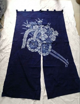 Miao batik curtain pure hand tie-dyed plant dyeing Guizhou Yunnan ethnic style door curtain blue root dyeing and weaving