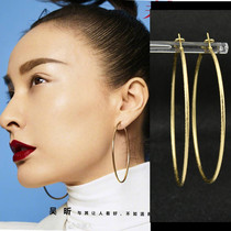 New matte big ear ring female Korean personality temperament earrings earrings simple earrings round circle ring earrings