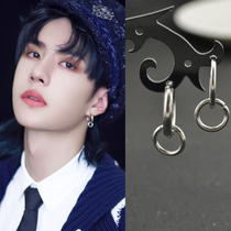 101 net red Wang Yibo with earrings cold wind fashion trend male female student ear ring ear stud ear clip no ear holes