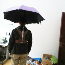 Top-of-the-head tea-picking umbrella can be back-style household best-selling shoulders anti-ultraviolet fishing folding sunshade black glue dry work rain umbrella