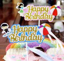 Birthday cake plug laser insert card card party decoration happy birthday decoration decoration 5