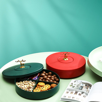 Creative Home Dried Fruit Candy Box Living Room Elk Candy Box Melon snacks disc containing with lid dried fruits Sub-lattice tray