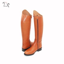 Western equestrian riding boots boots head layer crust front zipper British long boots boots men and women