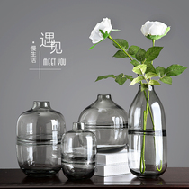 Nordic vase decoration Living room with dried flowers Glass dining table Simple modern light luxury entrance home TV cabinet decoration