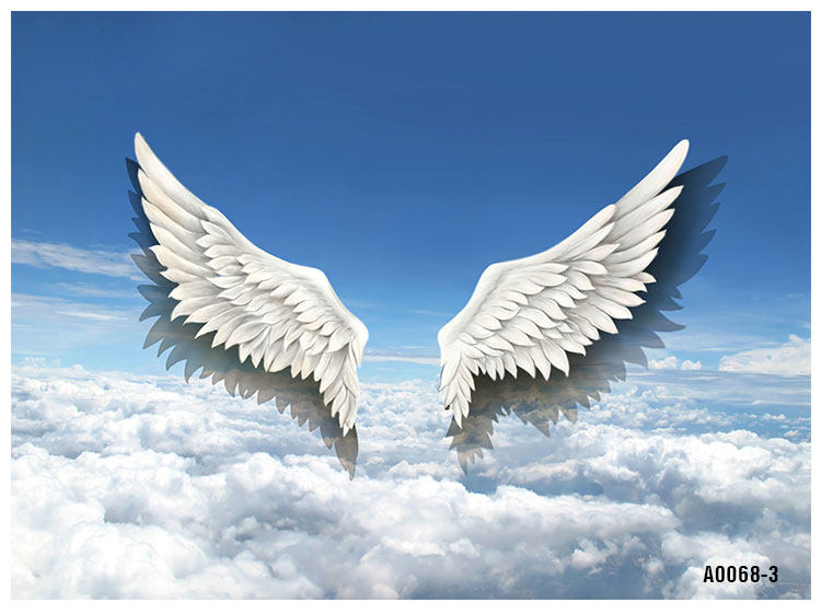 咖网红北欧天使墙纸网酒吧奶茶的壁画翅膀店背景墙壁纸布科技馆风