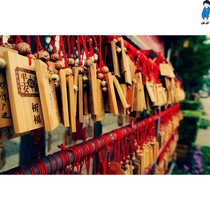 Color branded wooden card Dongba wind bell Lijiang wooden tag Temple solid wood wishing card blessing activity wooden card creativity