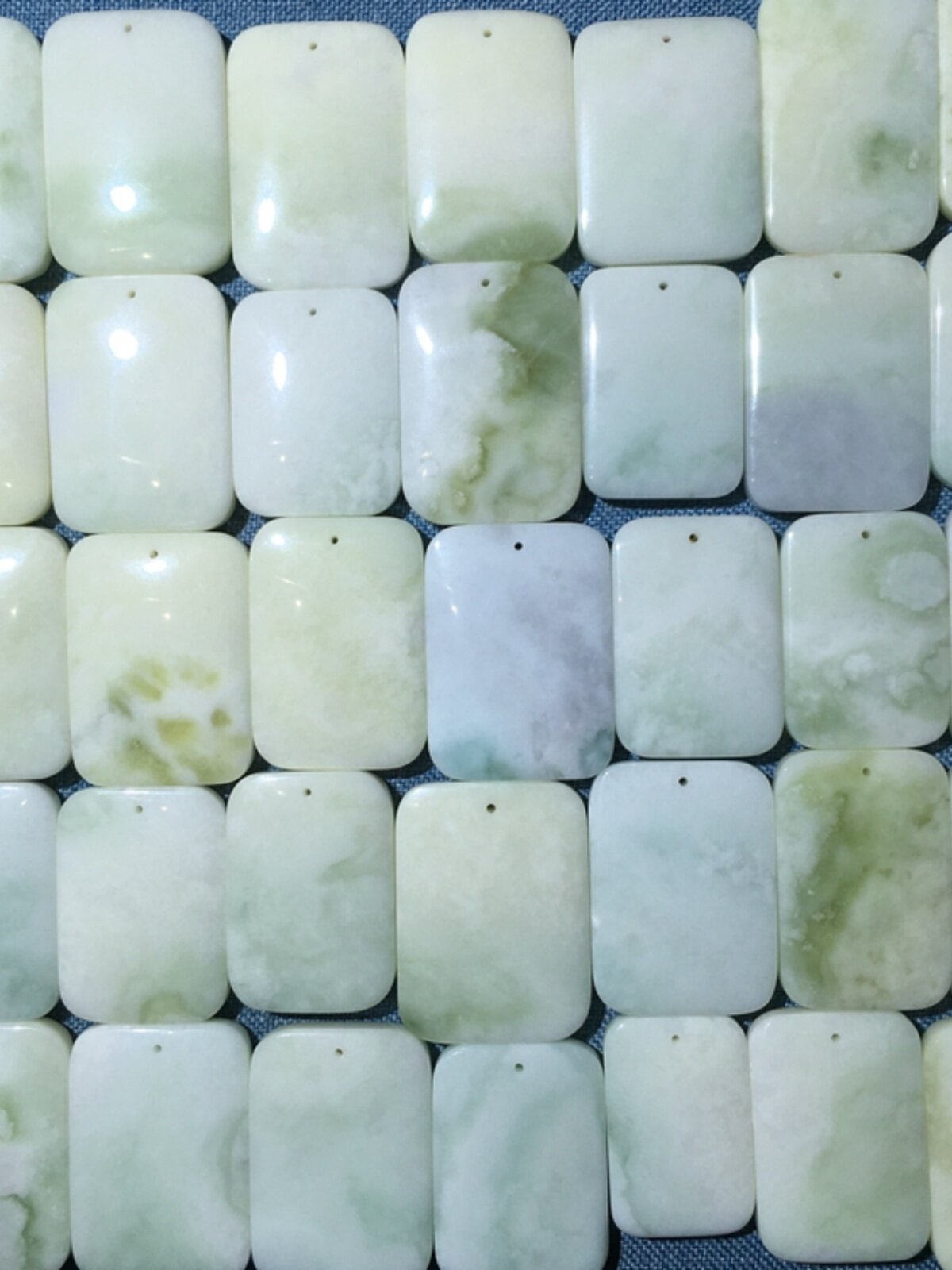 陕西西安蓝田玉活玉无事牌面包平安无事牌平安扣翠底兰底色带证书