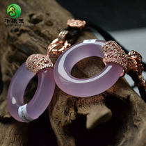 Qianyuan Jade Lantian Jade Ice Flower hibiscus Jade safe buckle pendant pendant fashion sweater chain chalcedony Crystal