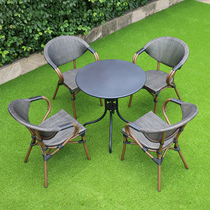 Outdoor folding table and chair café balcony garden waterproof canvas and sun chairs casual American table and chair suite