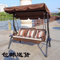 Outdoor swing chair hanging basket balcony double hammock room adult iron art cradle household cradle chair