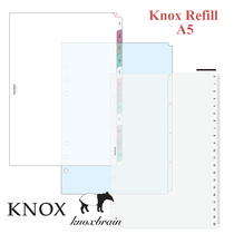 Japan Knox Refill A5 210x148mm 6-hole Loose-leaf flap Pad Zipper Bag Punch