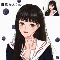 Net red Japanese hand-painted Avatar comics Fujiang illustration design cartoon character real-life photos set to make lovers