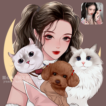 Hand-painted Avatar custom WeChat Avatar painting couple live photo cartoon design original painter manuscript