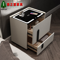 Smart bedside table rechargeable multifunctional small apartment bedroom master bedroom storage cabinet touch lamp bedside cabinet