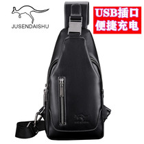 2022 New Giant Sen Kangaroo Mens Chest Bag Single Shoulder Bag Slanted Satchel Real Cow Leather Sports Bag Chest Front Bag Inclined Shoulder Bag