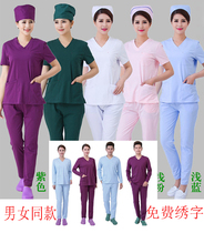 Elastic cotton hand washing clothes Boutique operating room men and women short-sleeved nurse clothes long-sleeved dental cosmetic sister-in-law isolation clothes