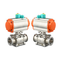 GUQ-KF high vacuum three-piece pneumatic ball valve 304 stainless steel pneumatic ball valve KF16 KF25 KF40