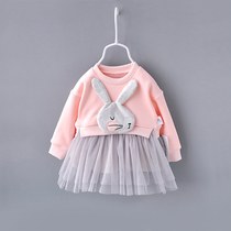 Girls dress autumn children baby girl baby dress foreign children puffy gauze long sleeve princess skirt