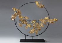 Wrought iron ginkgo leaf wall decoration Wall living room decoration TV background wall decoration wall decoration wall pendant