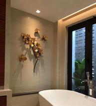 European wrought iron three-dimensional geometric abstract decorative wall lotus leaf wall Wall Art soft wall decoration