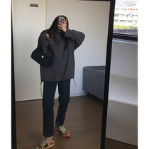 Wang Maidens shop tight slim jeans New Blue high waist nine points Joker straight leg pants