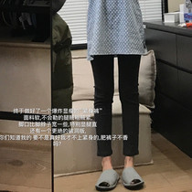 Wang Maidens shop leggings 2021 new spring and autumn wear black velvet slim Joker bottom pants