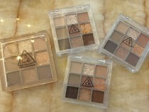 3CE eye shadow tray divided into nine-square four-color eye shadow overtake color test portable earth color taro mud color pumpkin